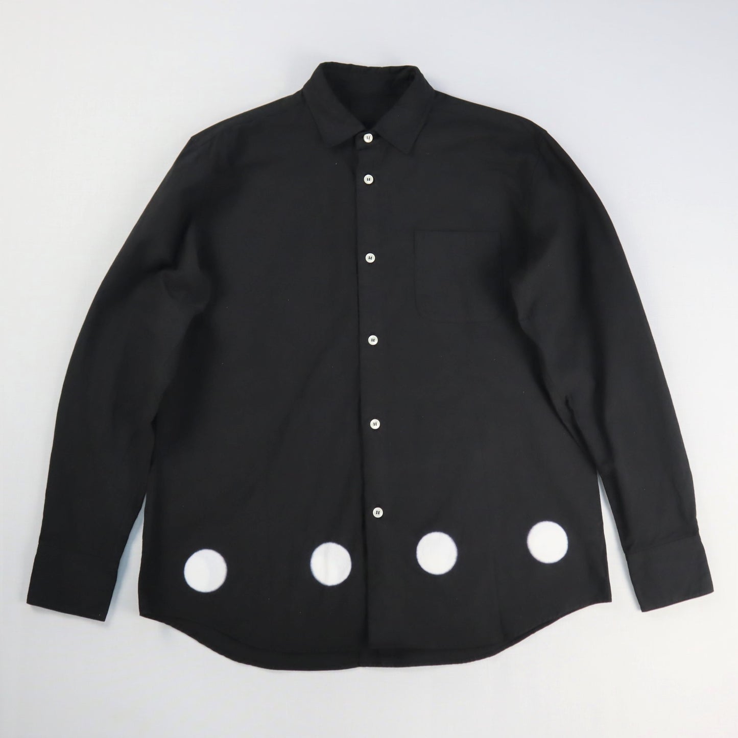 <S様受注分> 知多木綿 黒染め白丸 ベーシックシャツ 名古屋黒紋付染 カスタムサイズ
