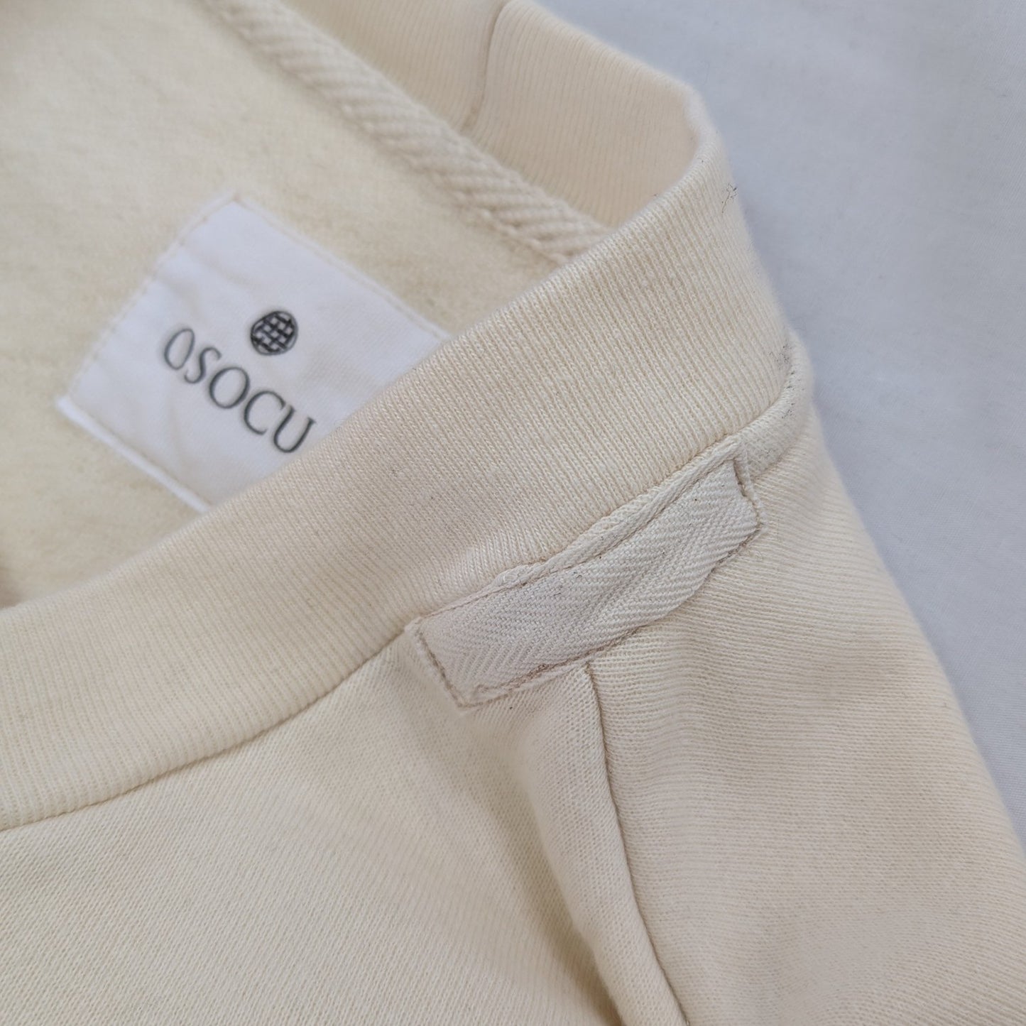 <修繕リメイク> 国産吊り編み生地のスウェット クルーネック トップス トレーナー