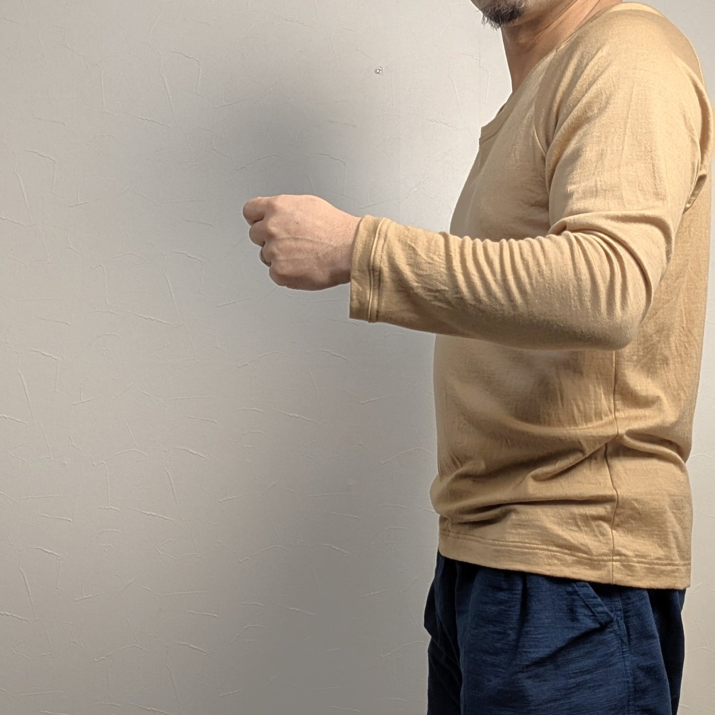 <参加企画> 受注生産 尾州ウール Super140 メリノウール100% インナーTシャツ