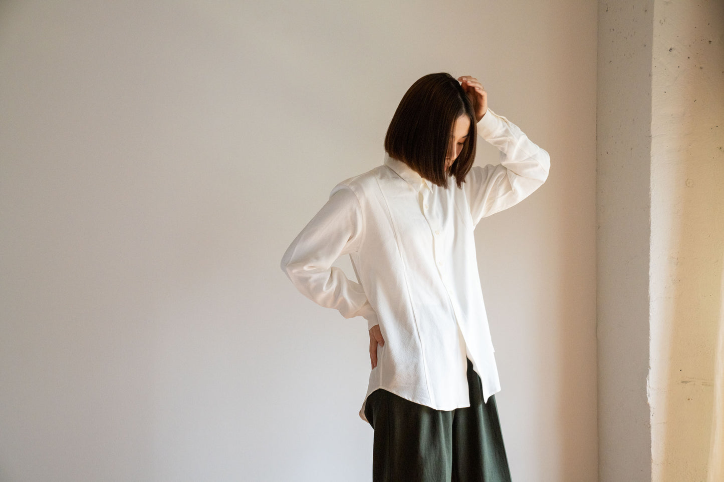 <OSOCU> 丹後シルク レギュラーカラーシャツ