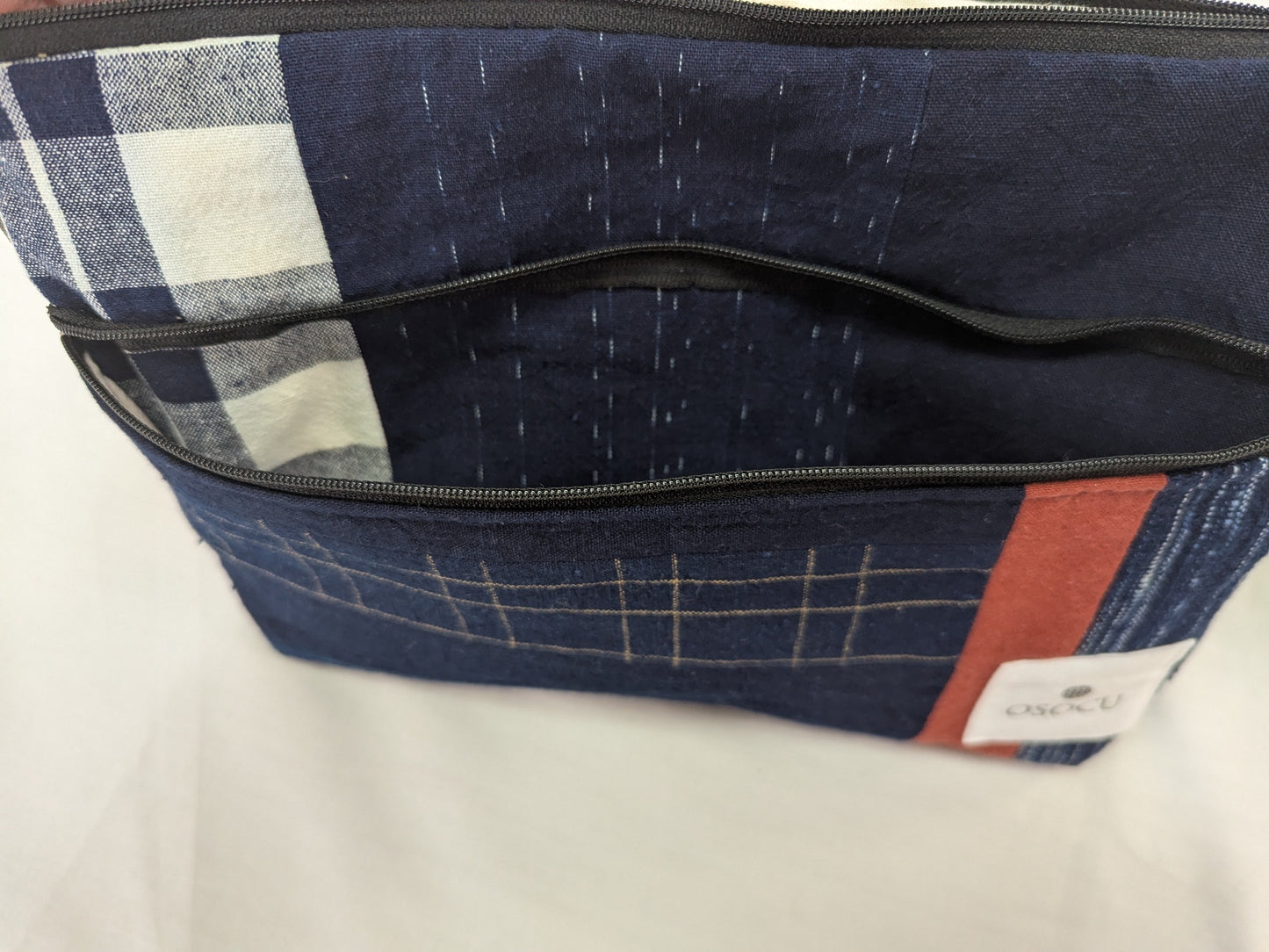 <OSOCU> 備後節織 パッチワーク サコッシュ バッグ No.002