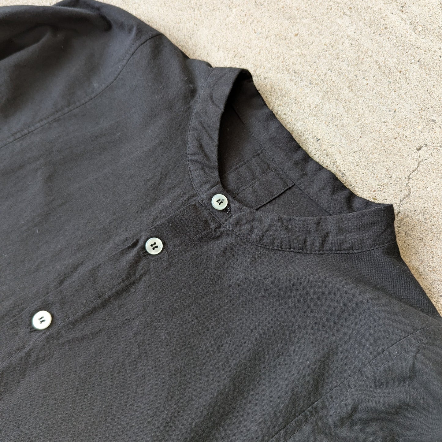 知多木綿  直線シャツ 名古屋黒紋付染