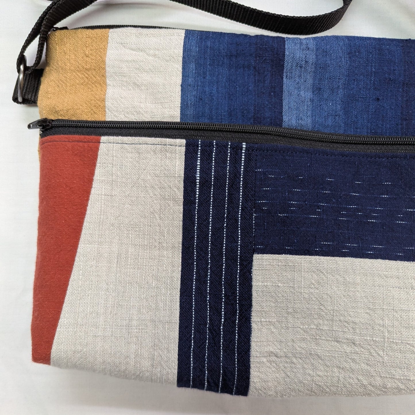 <OSOCU> 備後節織 パッチワーク サコッシュ バッグ No.004