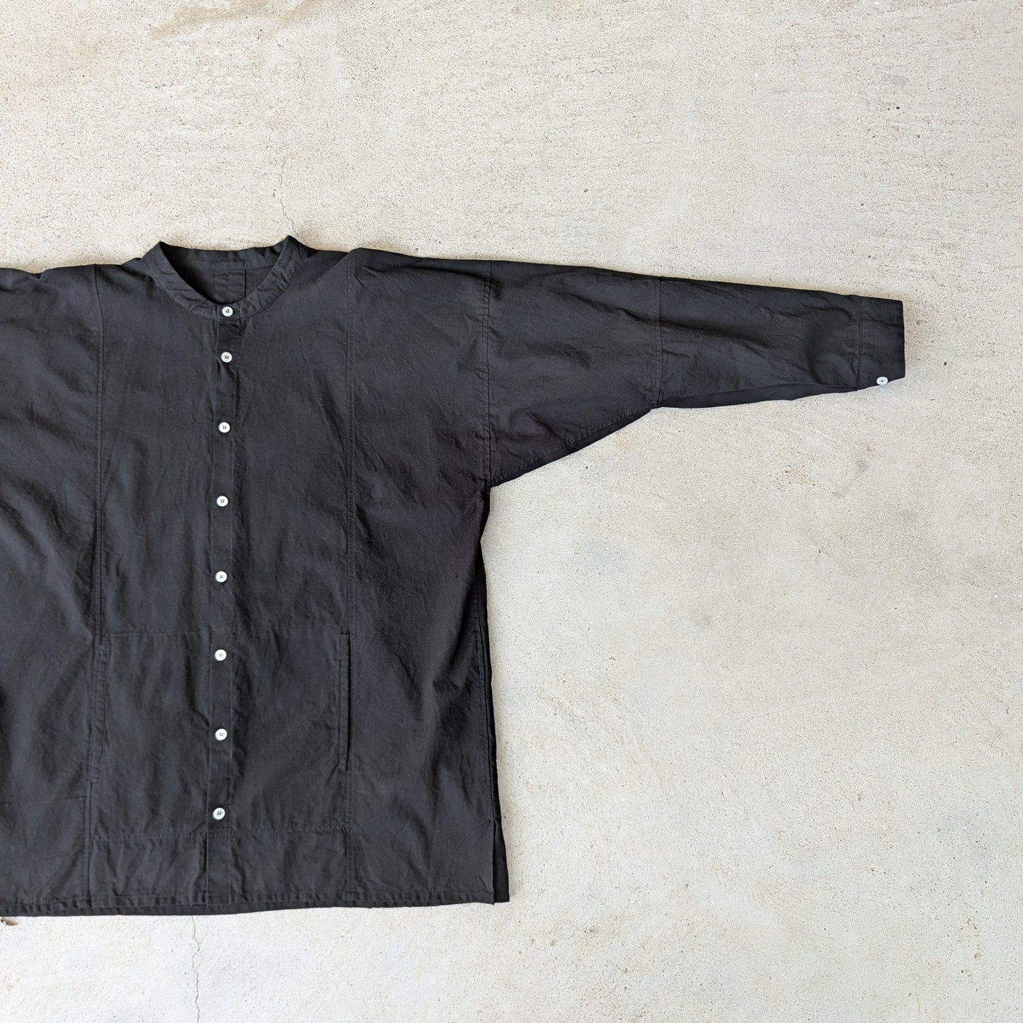 知多木綿  直線シャツ 名古屋黒紋付染