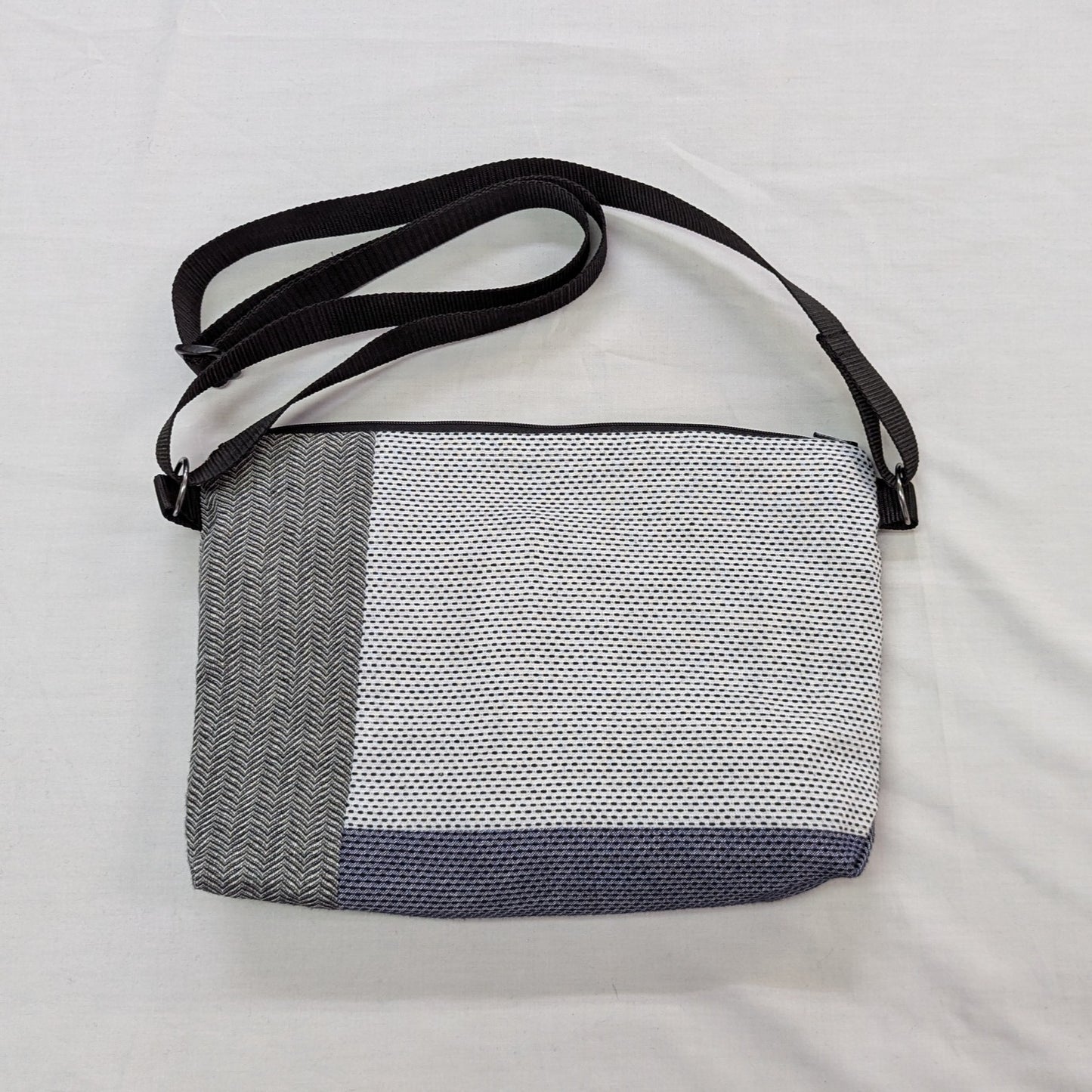 <OSOCU> 知多木綿 パッチワーク サコッシュ バッグ No.005