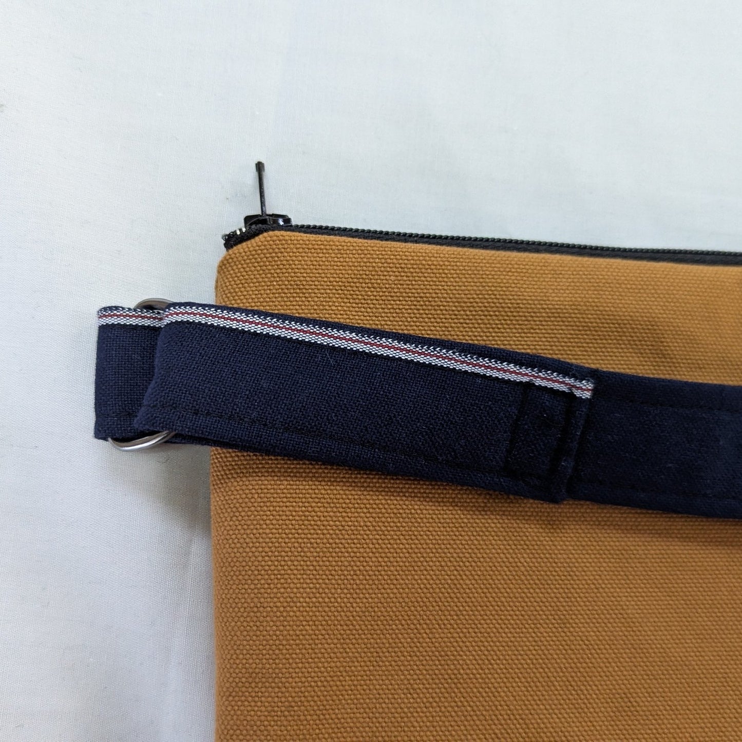 【再制作】サコッシュより少し大きい 知多木綿 帆布ミニショルダーバッグ アーミーダック キャメル