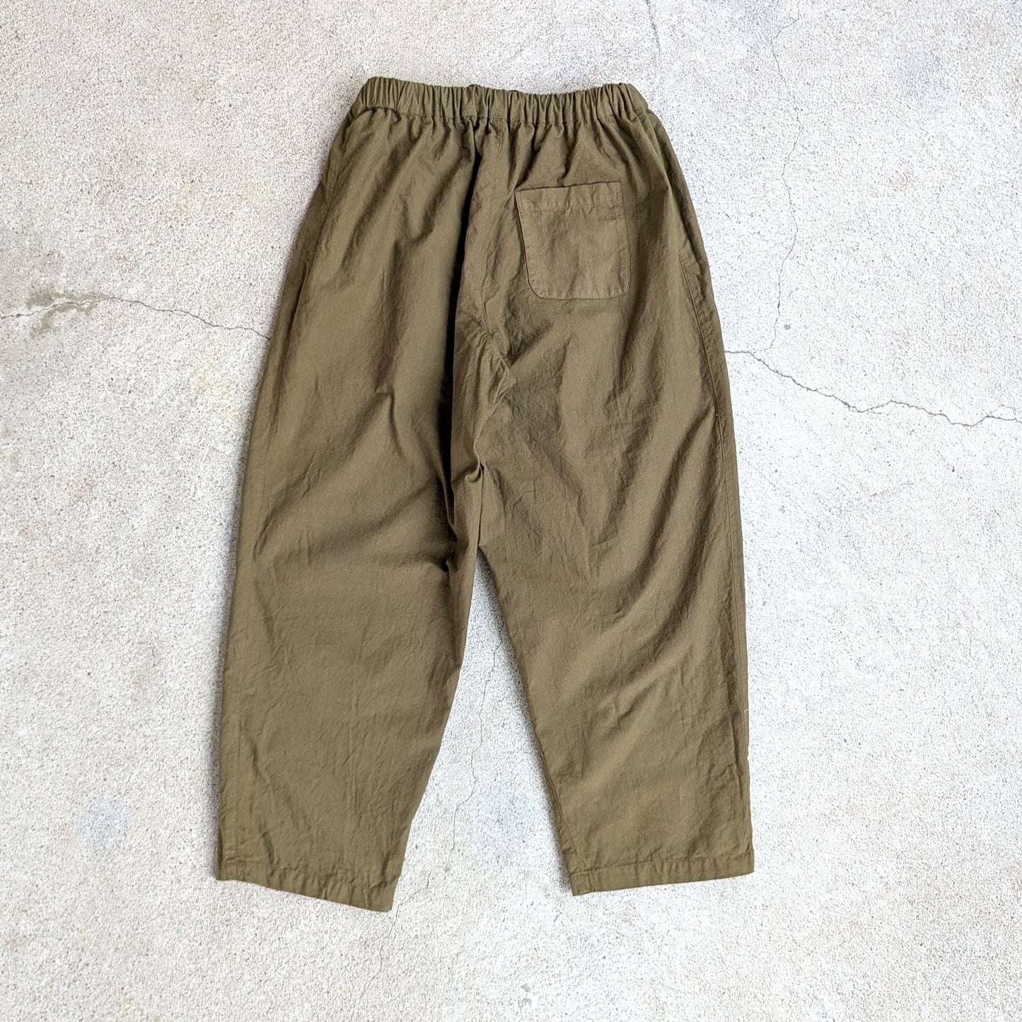 <訳あり> 天竺木綿 バルーンパンツ イレギュラーサイズ 路考茶 股下短め