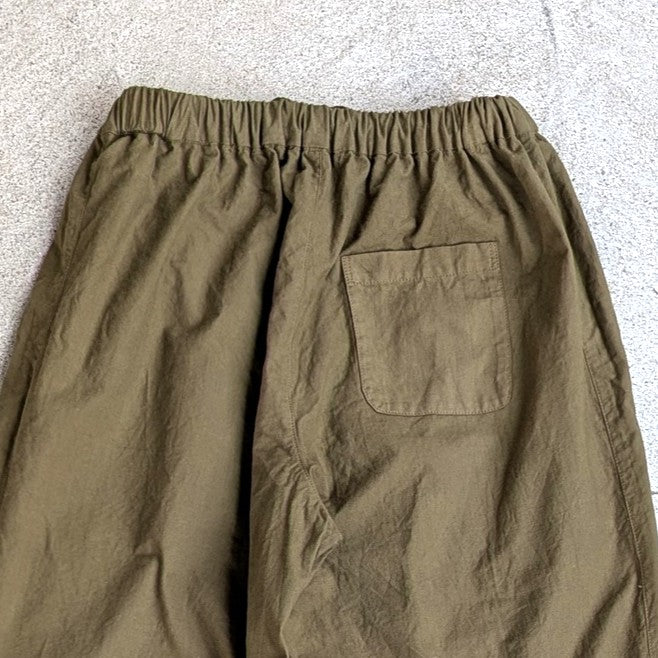 <訳あり> 天竺木綿 バルーンパンツ イレギュラーサイズ 路考茶 股下短め