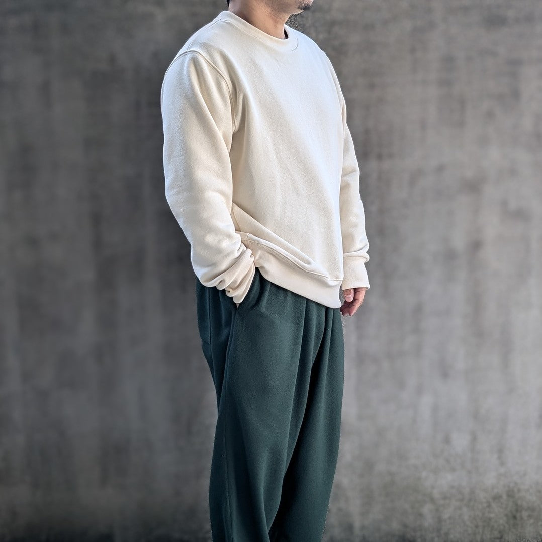 <修繕リメイク> 国産吊り編み生地のスウェット クルーネック トップス トレーナー