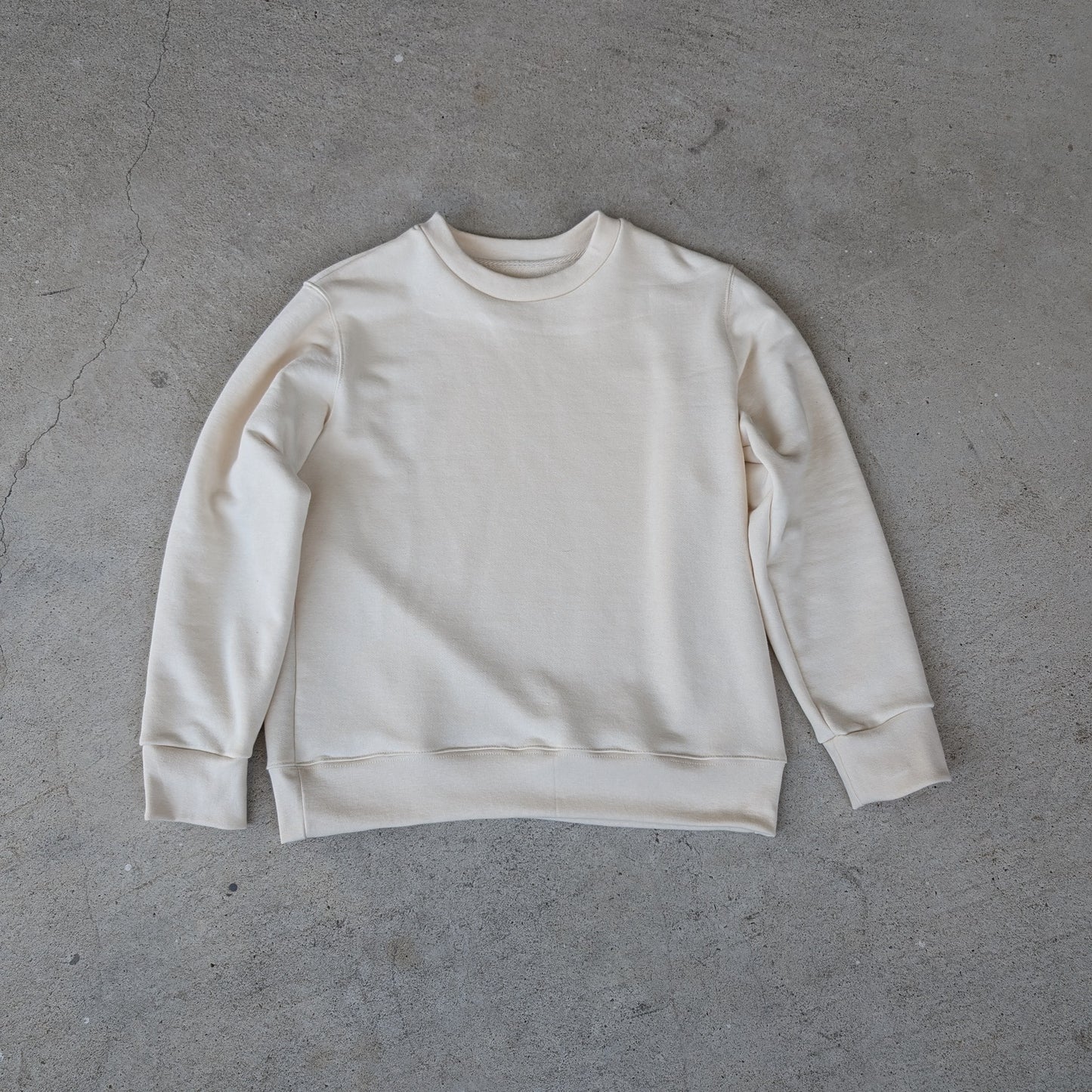 <修繕リメイク> 国産吊り編み生地のスウェット クルーネック トップス トレーナー