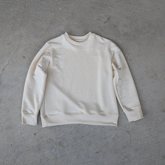 <修繕リメイク> 国産吊り編み生地のスウェット クルーネック トップス トレーナー