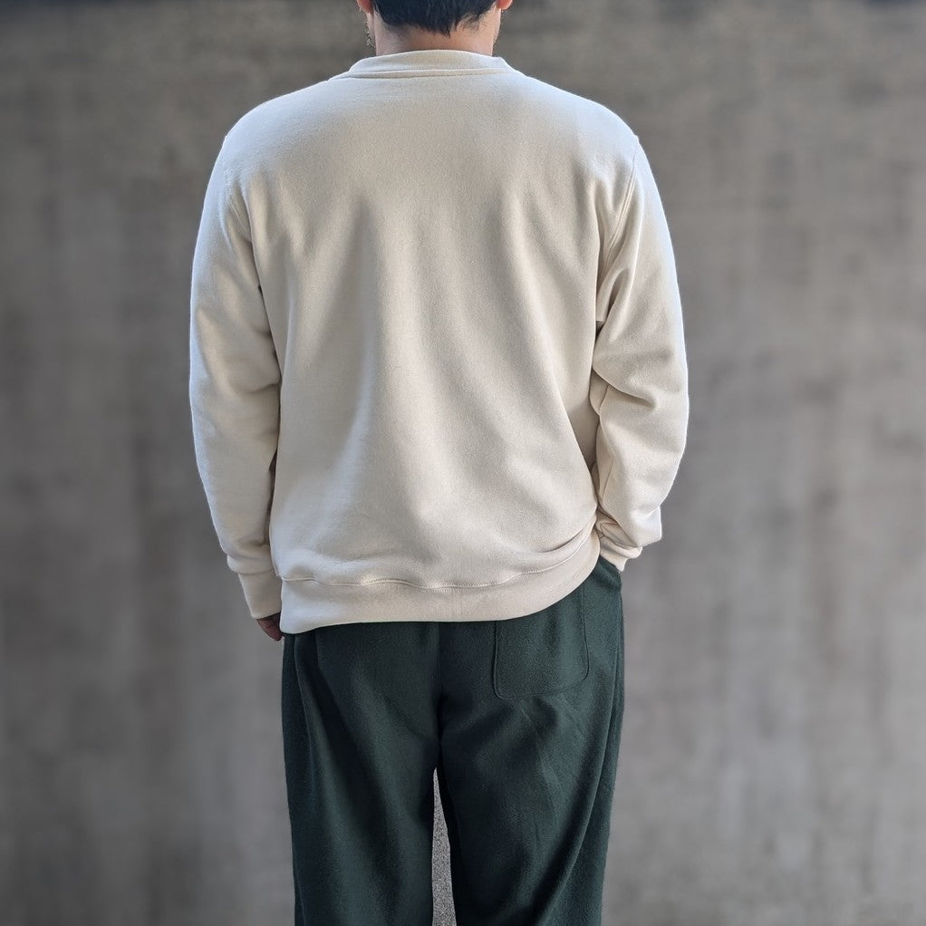 <修繕リメイク> 国産吊り編み生地のスウェット クルーネック トップス トレーナー