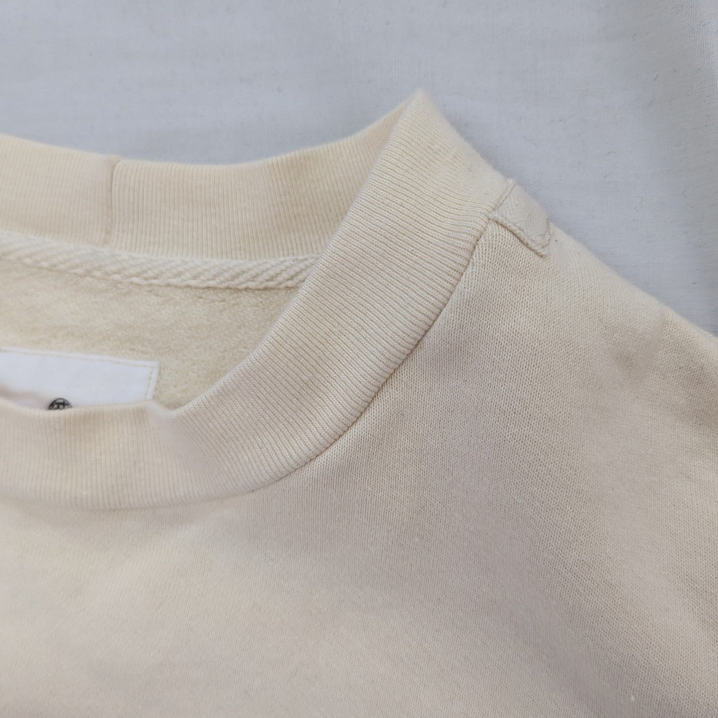 <修繕リメイク> 国産吊り編み生地のスウェット クルーネック トップス トレーナー