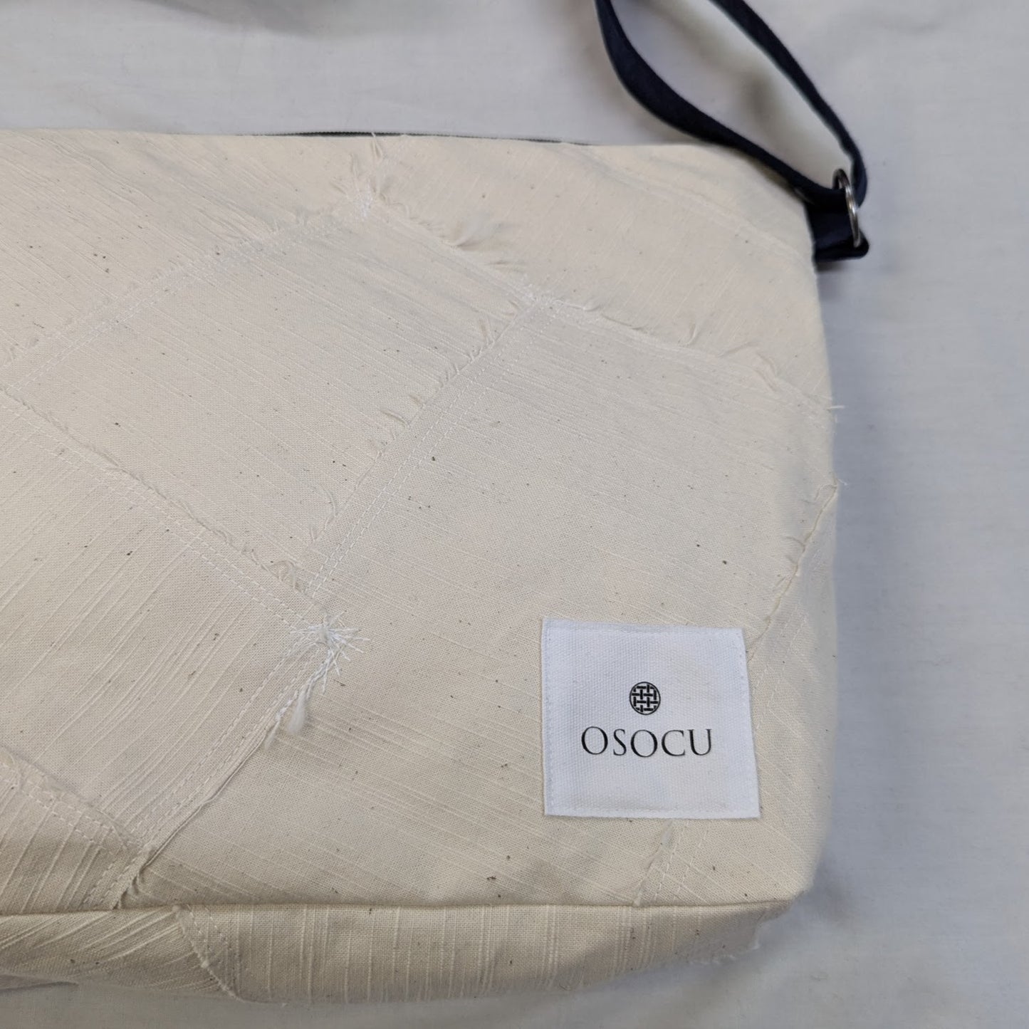 サコッシュより少し大きい 知多木綿 ミニショルダーバッグ 「ツギハギ」