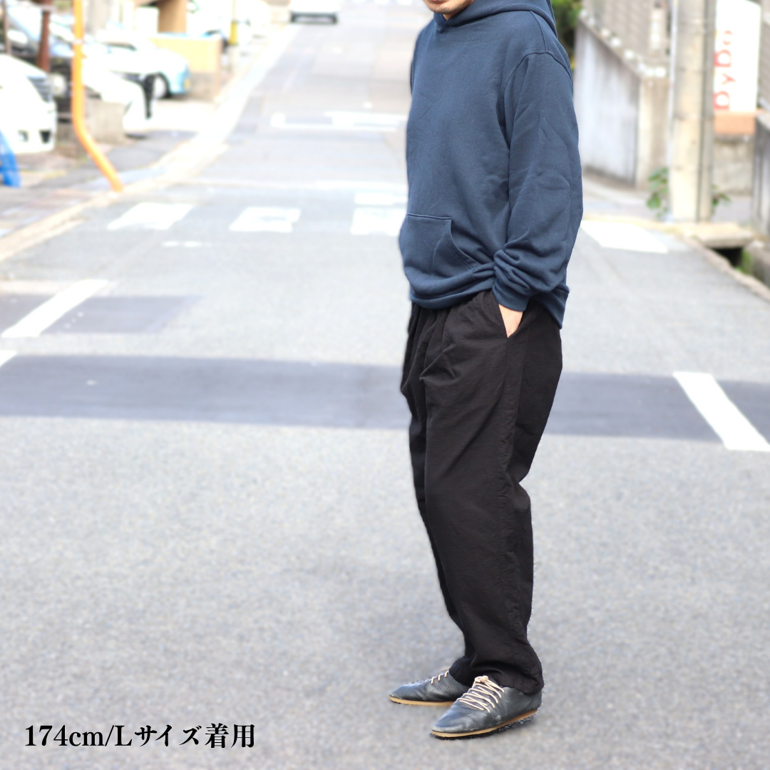 ＜OSOCU＞知多木綿 黒染め バルーンパンツ 名古屋黒紋付染