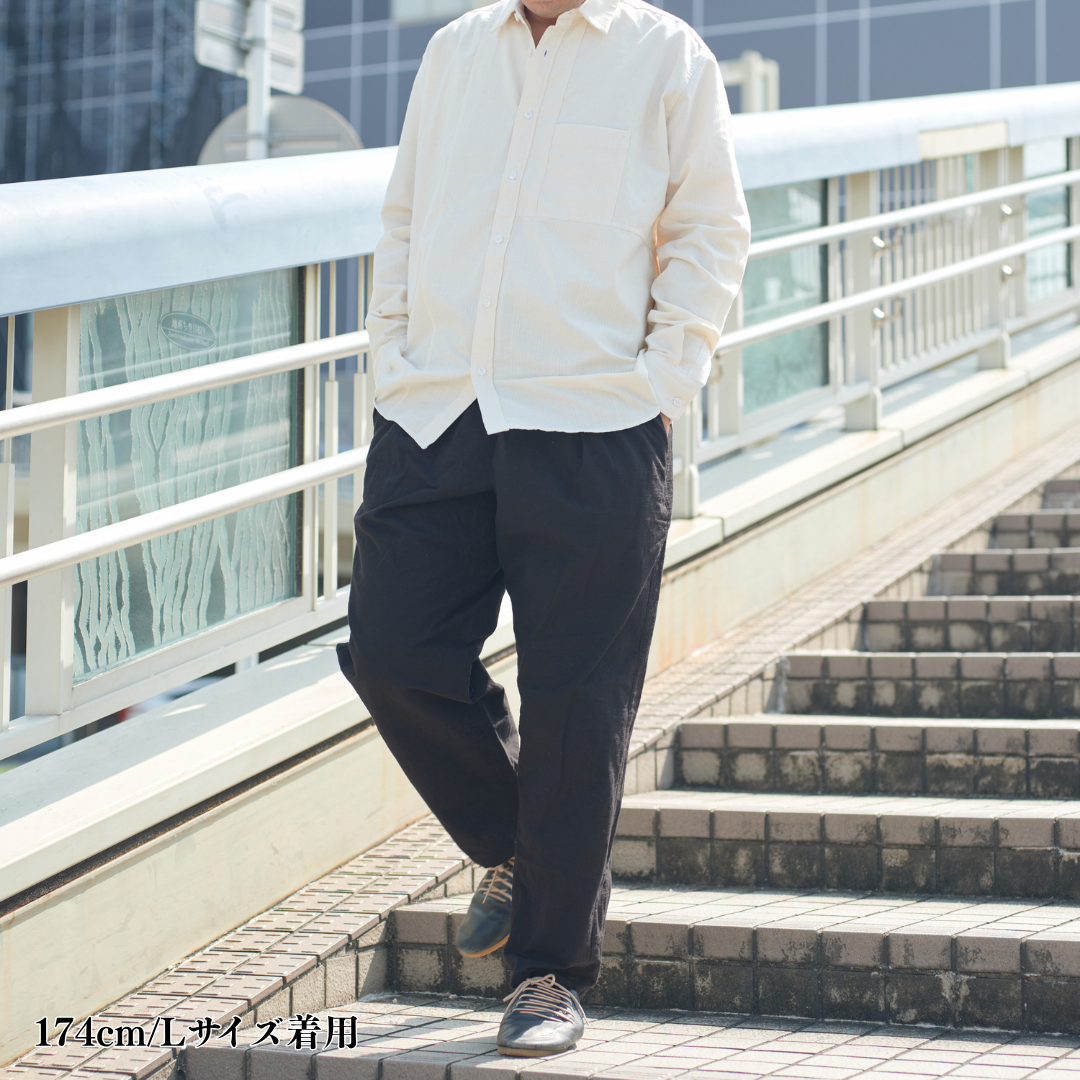 ＜OSOCU＞知多木綿 黒染め バルーンパンツ 名古屋黒紋付染