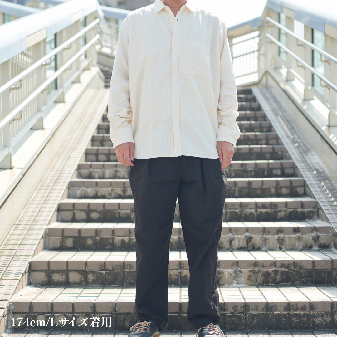 知多木綿 彩紬 ヨハクパンツ 黒 名古屋黒紋付染 – OSOCU 知多木綿 彩紬 ヨハクパンツ 黒 名古屋黒紋付染 – OSOCU