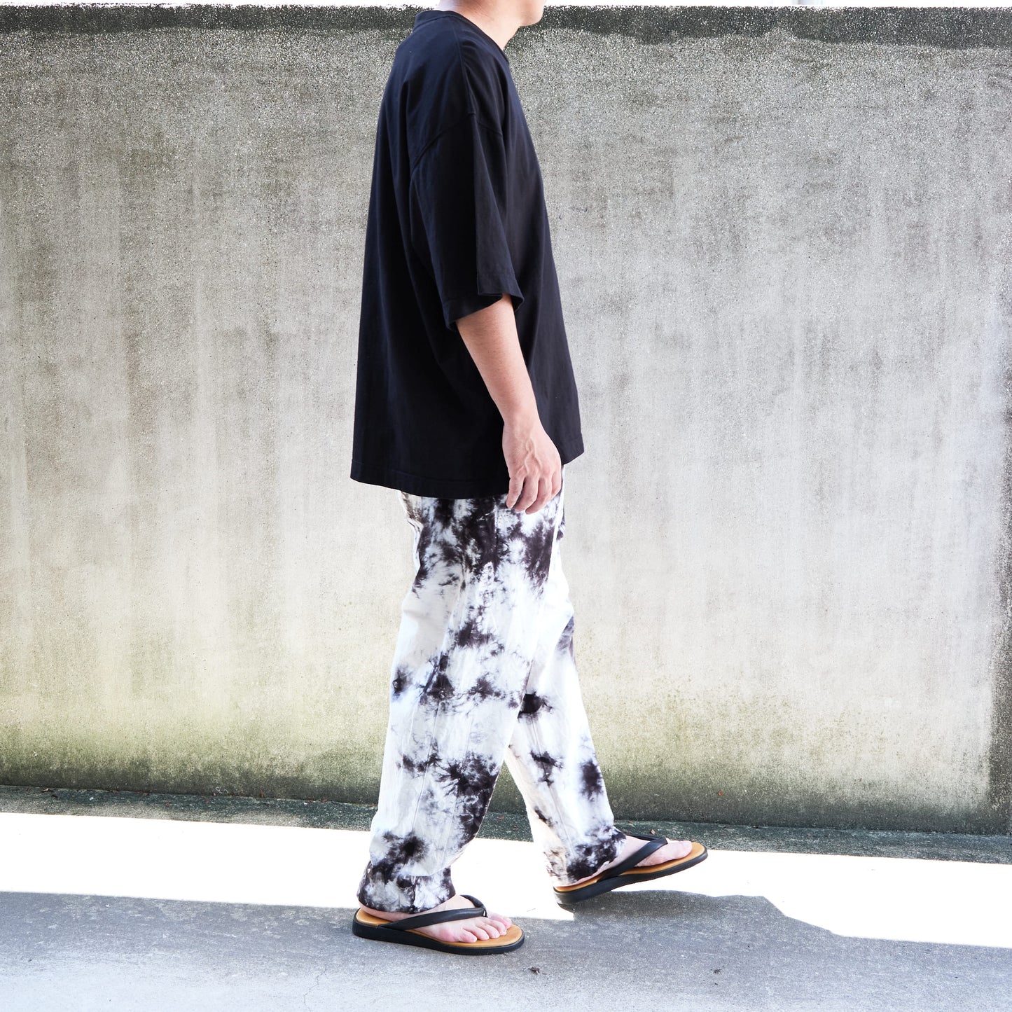 ＜OSOCU＞知多木綿 黒むら染め バルーンパンツ 名古屋黒紋付染