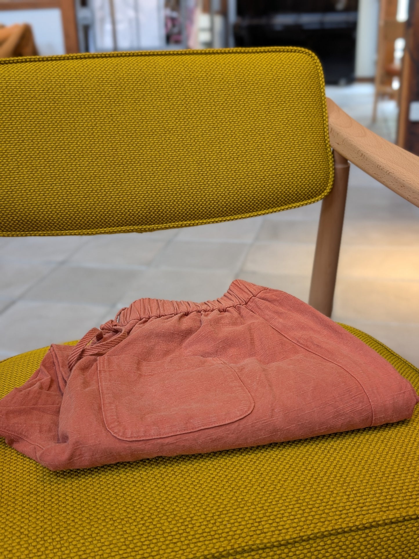 <OSOCU> ローカル顔料染色 朱泥土染め 知多木綿 バルーンパンツ