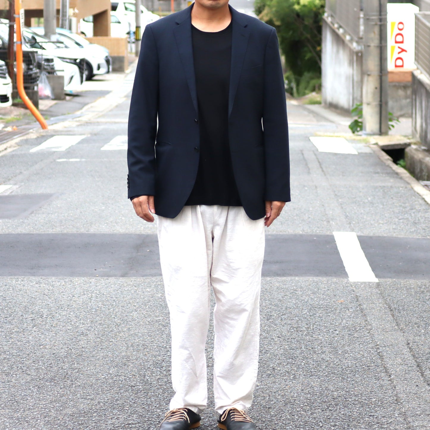 <OSOCU> 受注生産 尾州ウール Super160 メリノウール100％ ロングTシャツ 黒