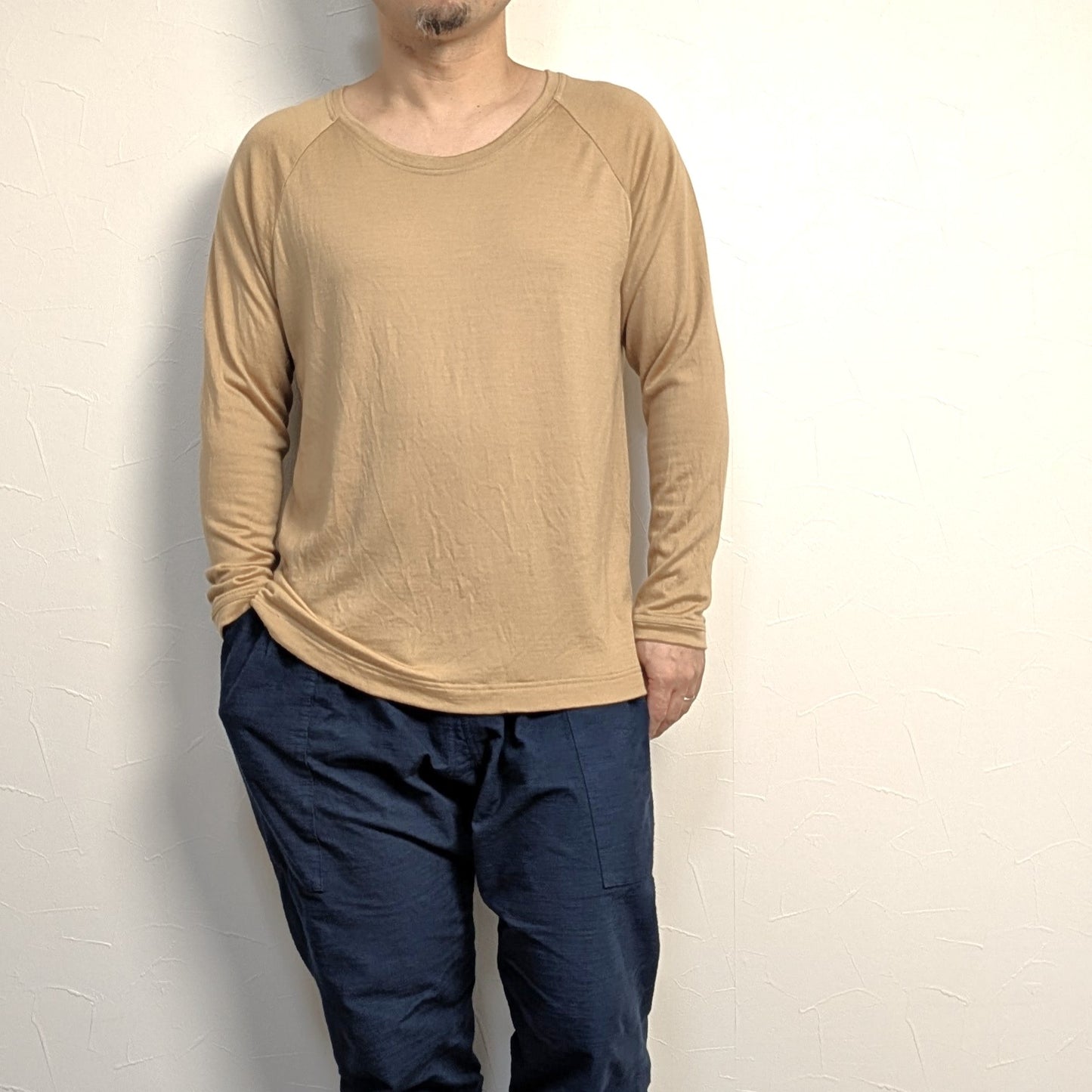 ＜参加企画＞ 受注生産 尾州ウール Super140 メリノウール100％ インナーTシャツ