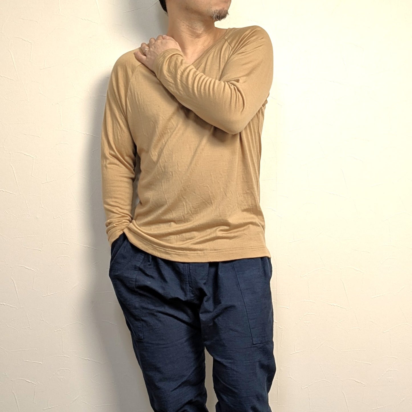 ＜参加企画＞ 受注生産 尾州ウール Super140 メリノウール100％ インナーTシャツ