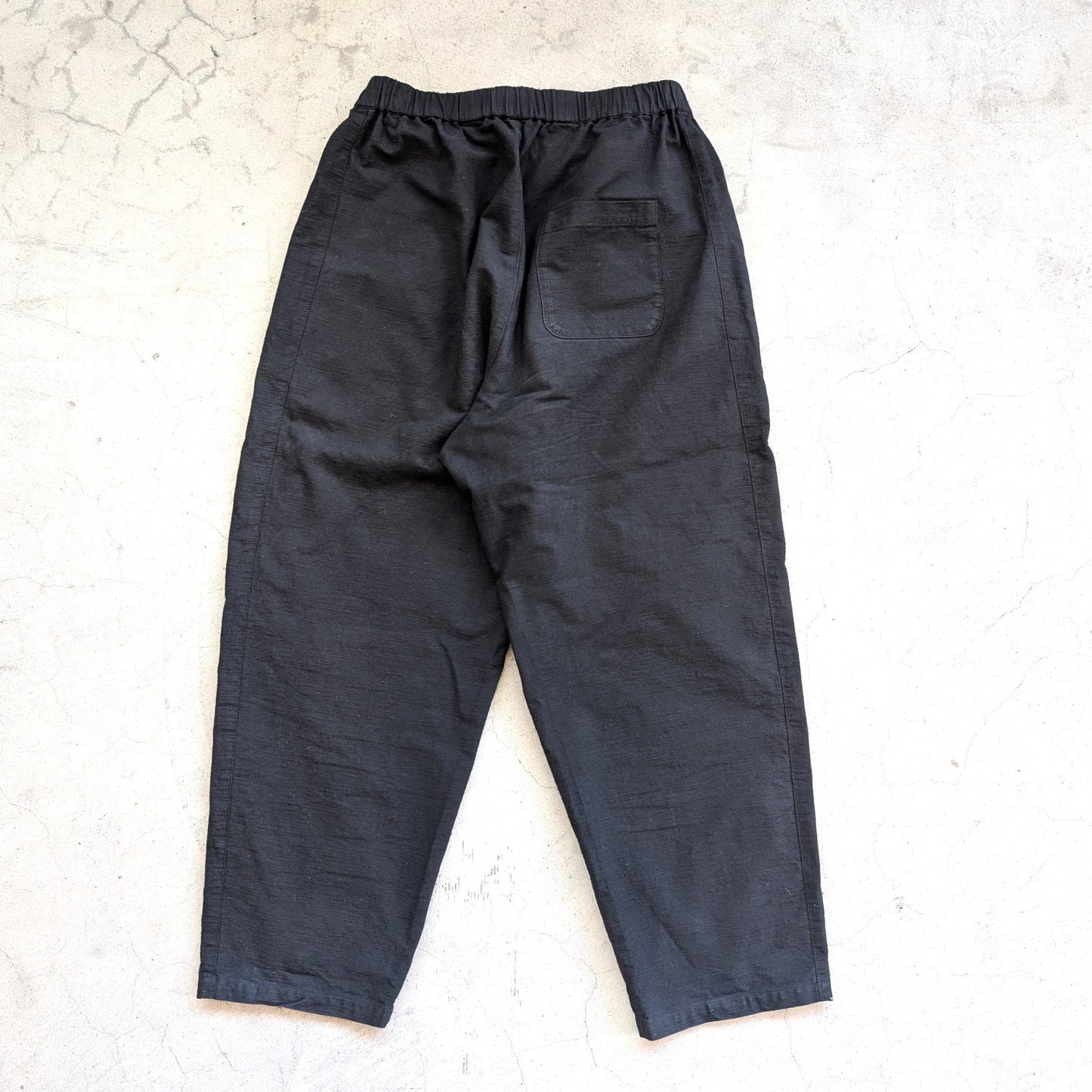 知多木綿 名古屋黒紋付染バルーンパンツ 「ヨハク」 黒