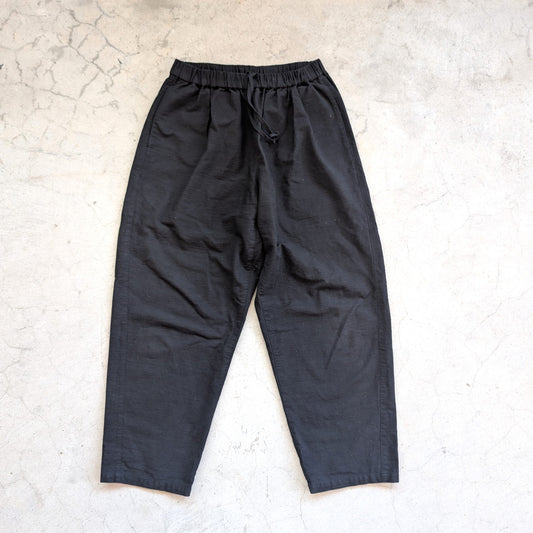 知多木綿 名古屋黒紋付染バルーンパンツ 「ヨハク」 黒