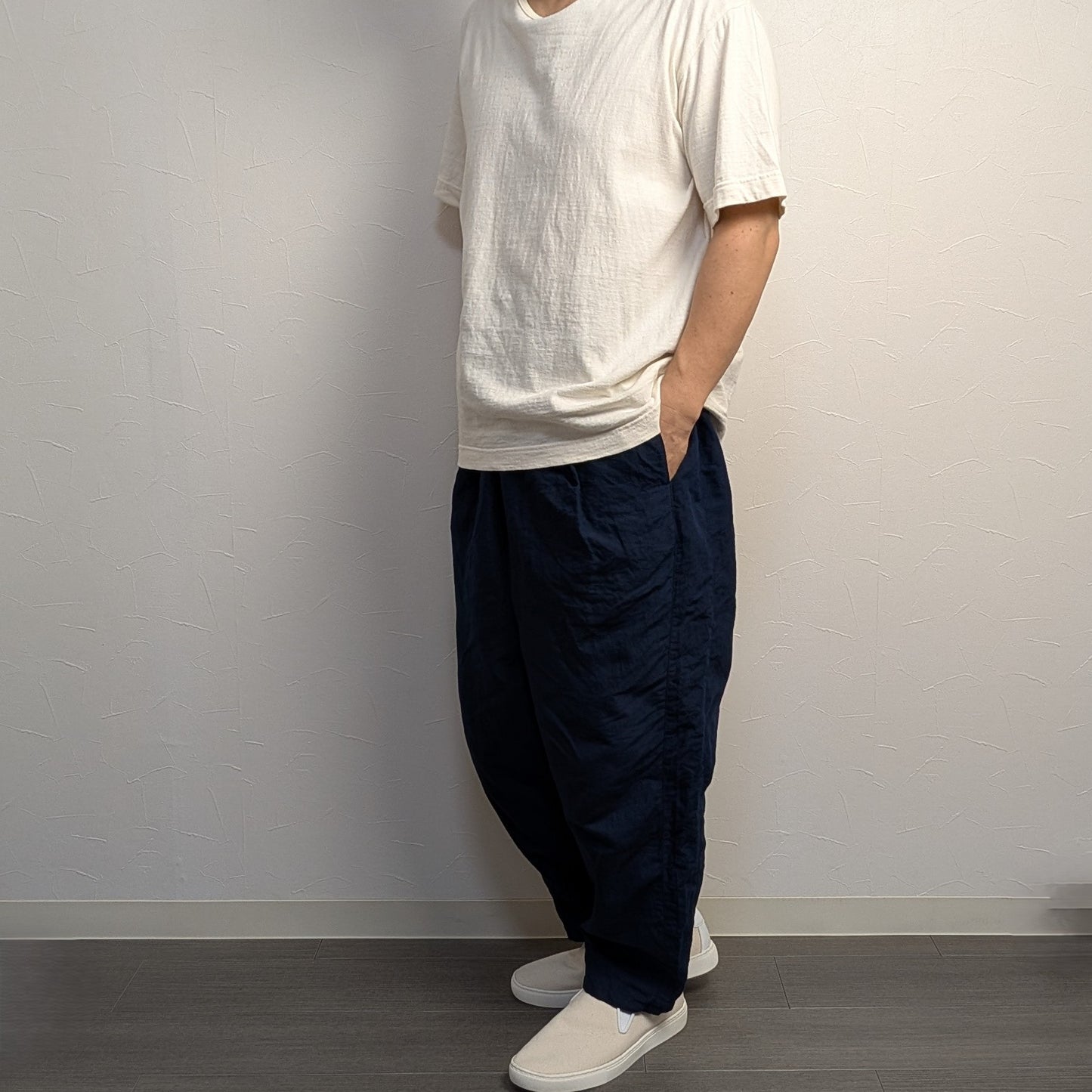 知多木綿 別注ヘンプコットン ヨハクパンツ 伝統色染 濃紺