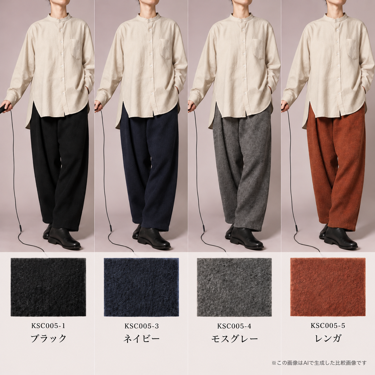 尾州ウール 毛七フランネル ヨハクパンツ 再生羊毛（リサイクルウール）