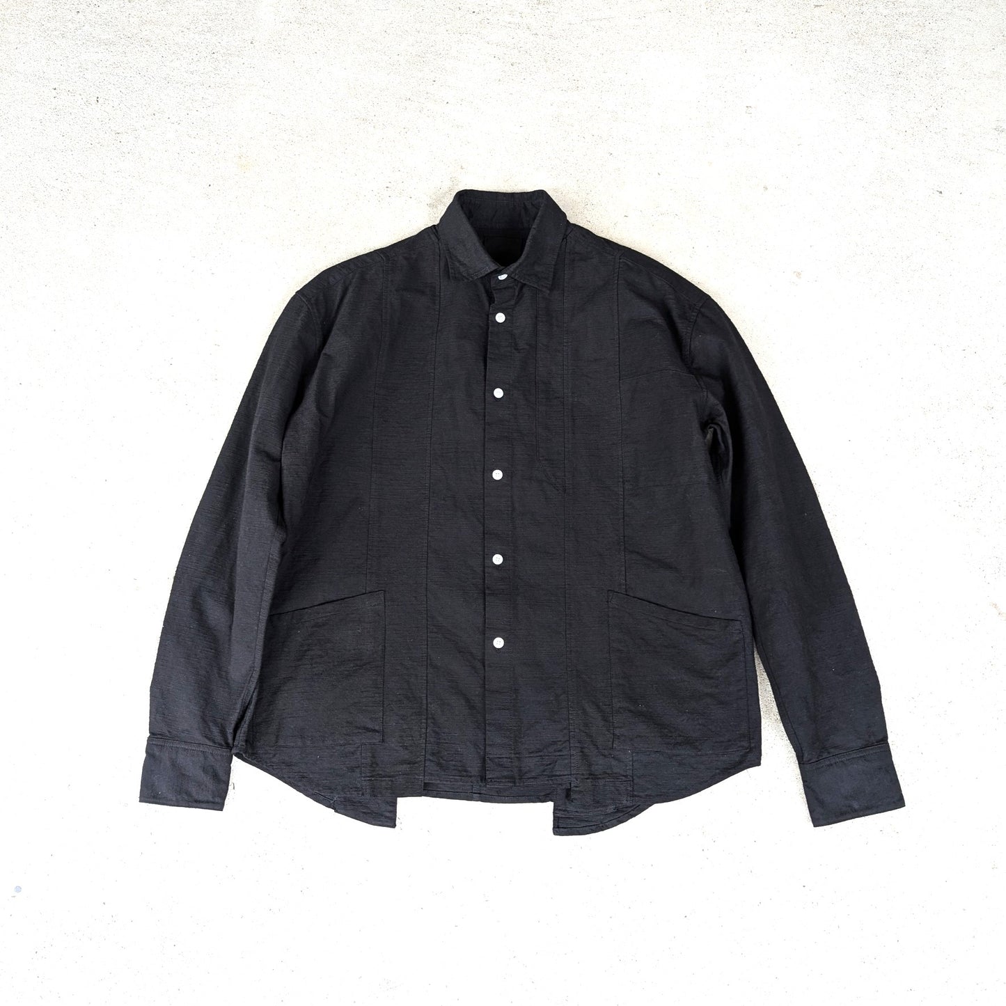 知多木綿 変形リメイクシャツ レギュラーカラー 名古屋黒紋付染