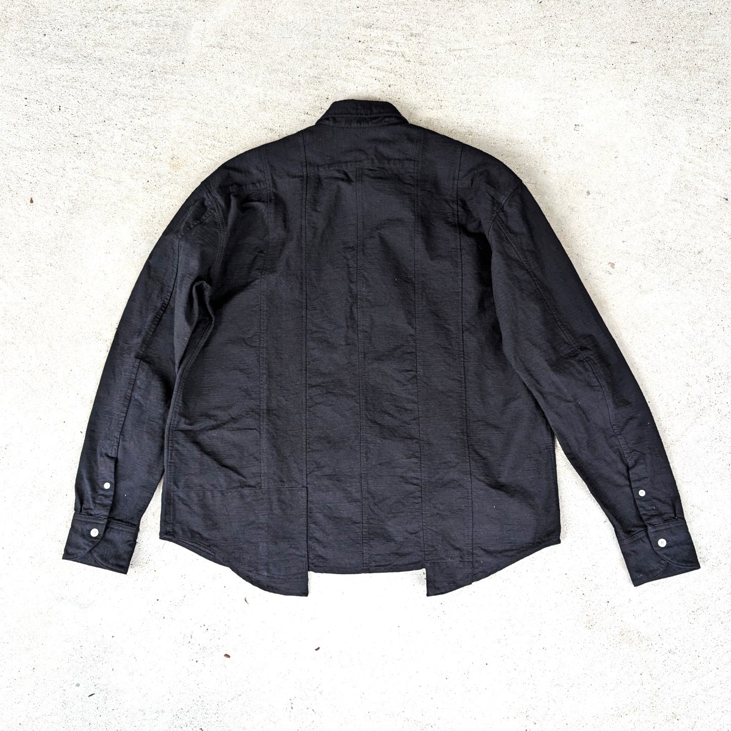 知多木綿 変形リメイクシャツ レギュラーカラー 名古屋黒紋付染