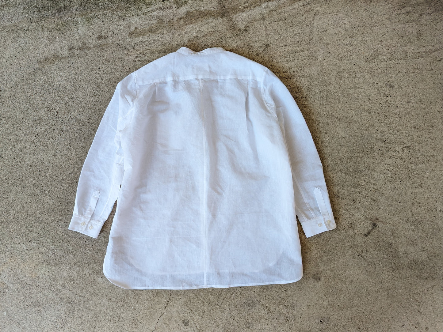 <OSOCU> 知多木綿 ヘンプコットン バンドカラーシャツ