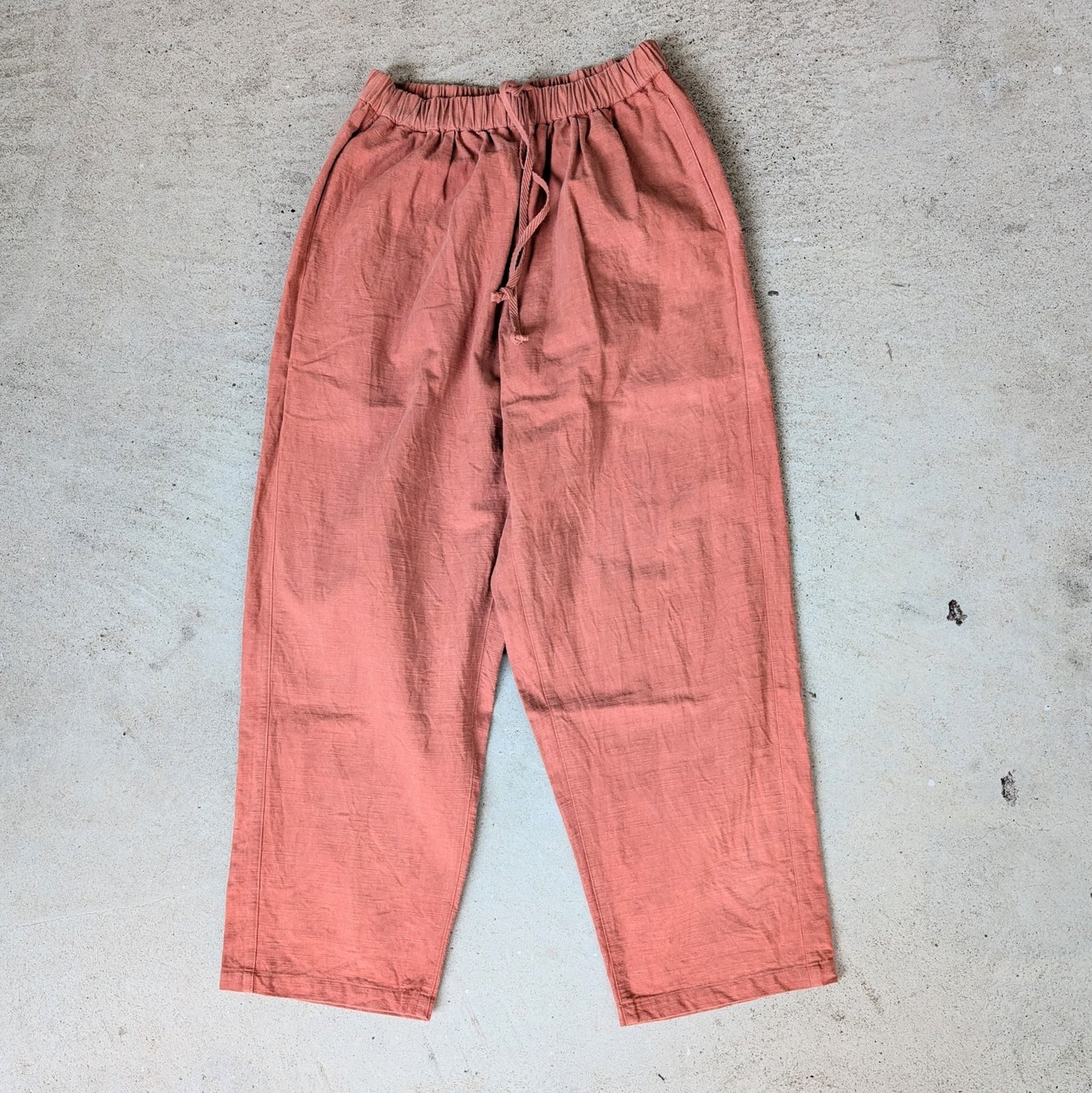 <OSOCU> ローカル顔料染色 朱泥土染め 知多木綿 バルーンパンツ