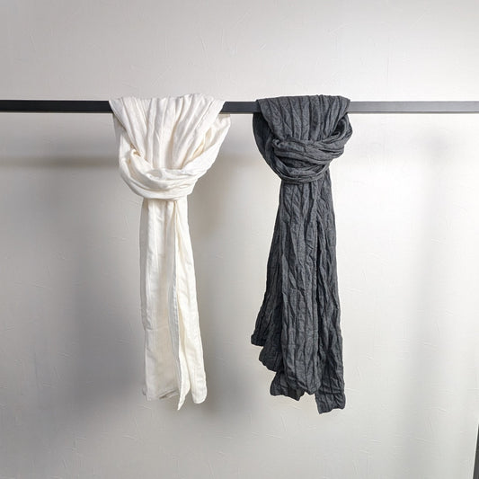 知多木綿 シャトル織機で織った民族衣装生地の大判ストール