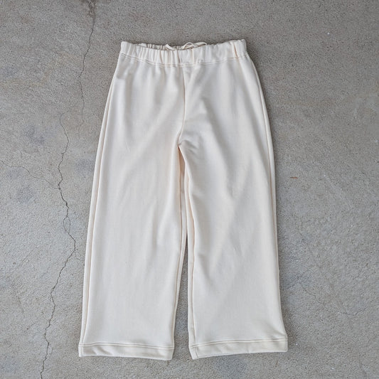 <OSOCU> 国産吊り編み生地のスウェットパンツ アイボリー  1点物