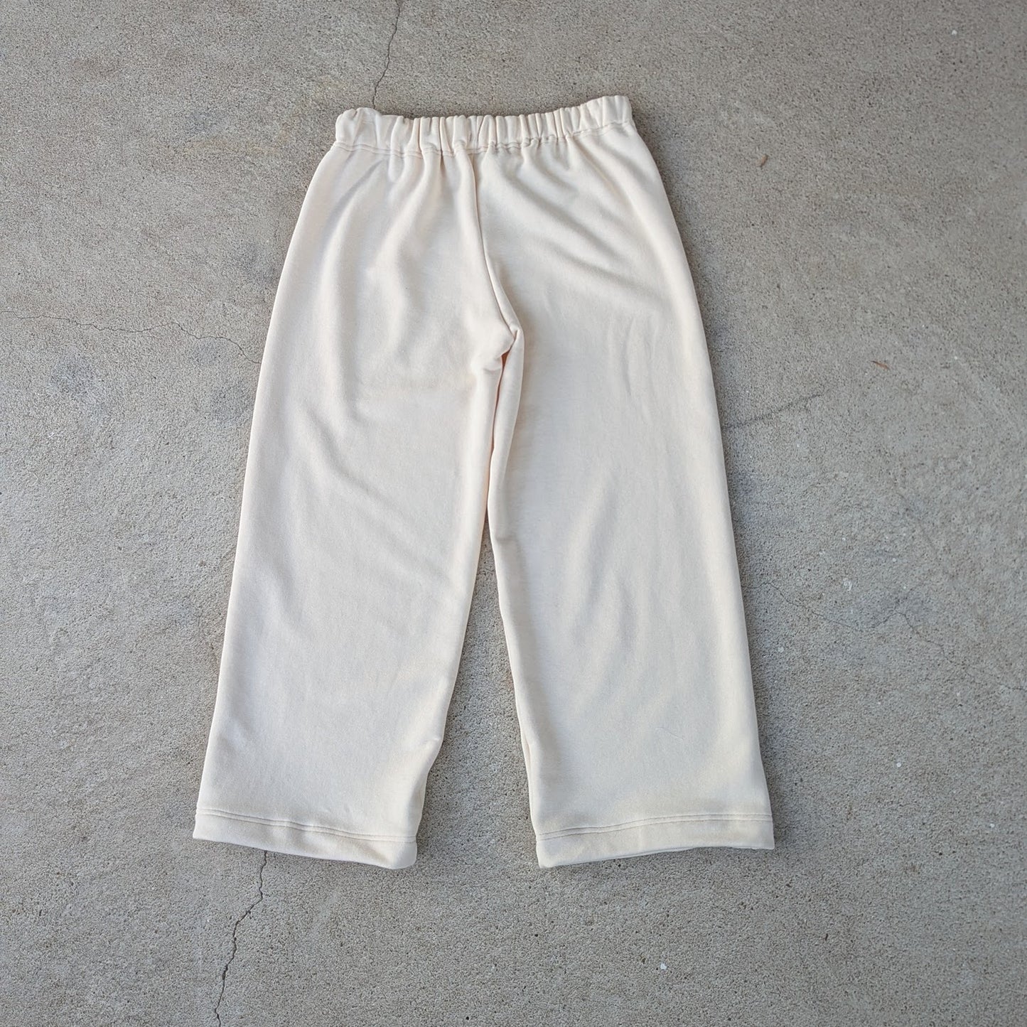 <OSOCU> 国産吊り編み生地のスウェットパンツ アイボリー  1点物