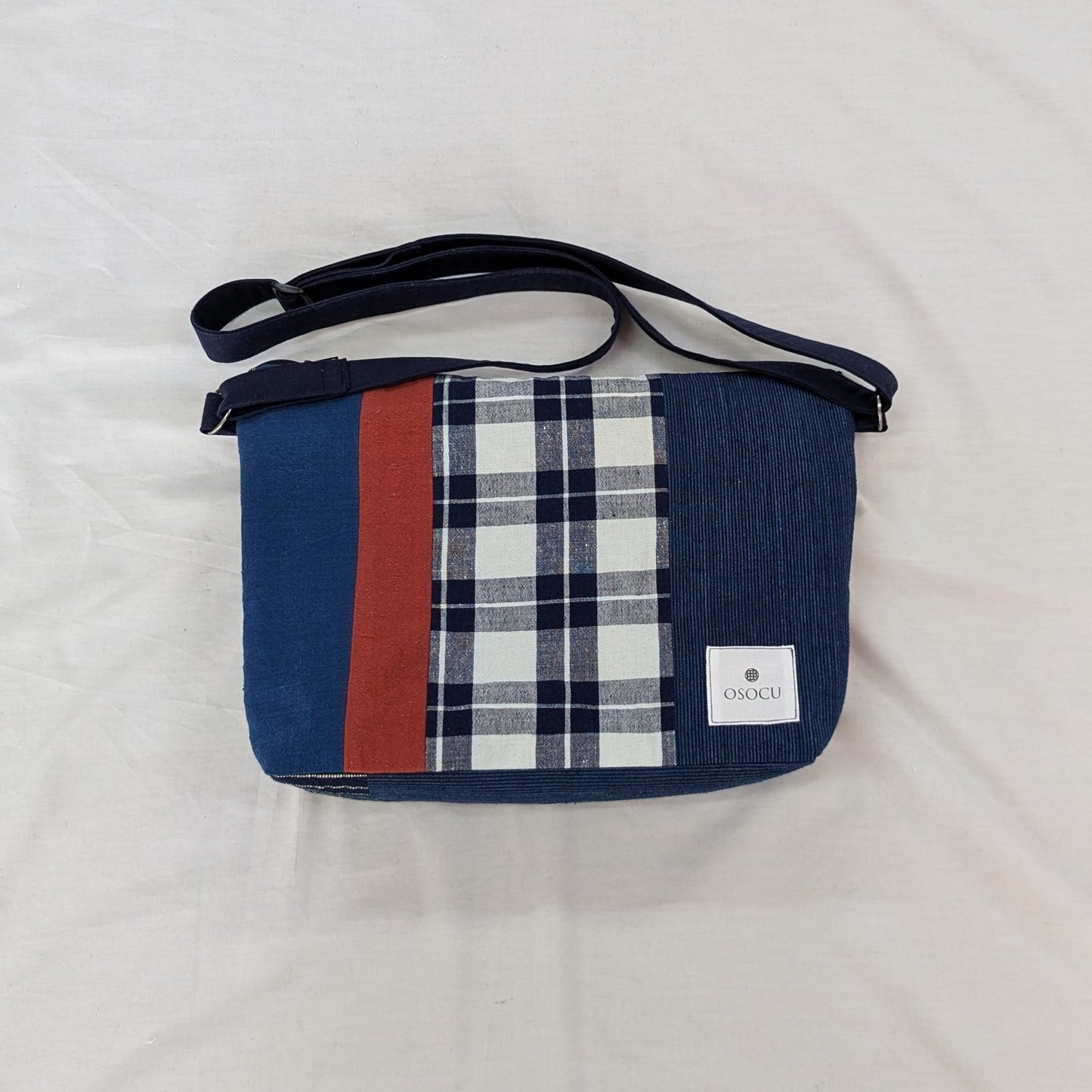 サコッシュより少し大きい 備後節織 パッチワーク ミニショルダーバッグ NO.3