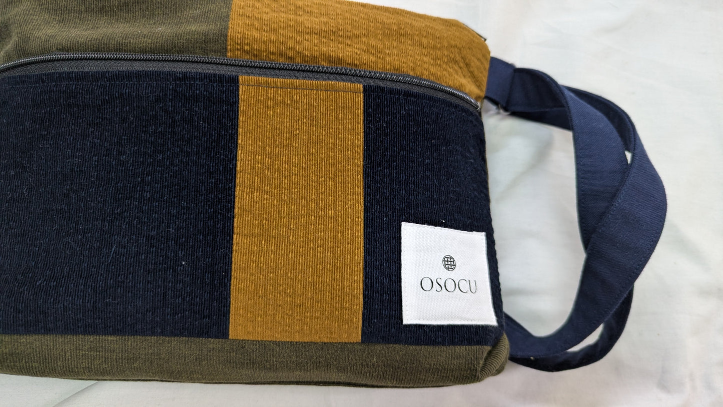 コーデュロイ生地 パッチワーク サコッシュ バッグ