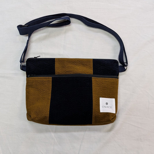 コーデュロイ生地 パッチワーク サコッシュ バッグ .002