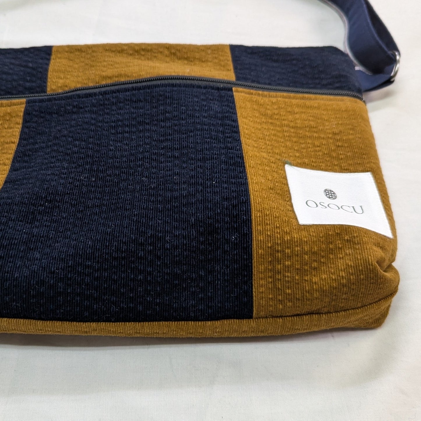 コーデュロイ生地 パッチワーク サコッシュ バッグ .002