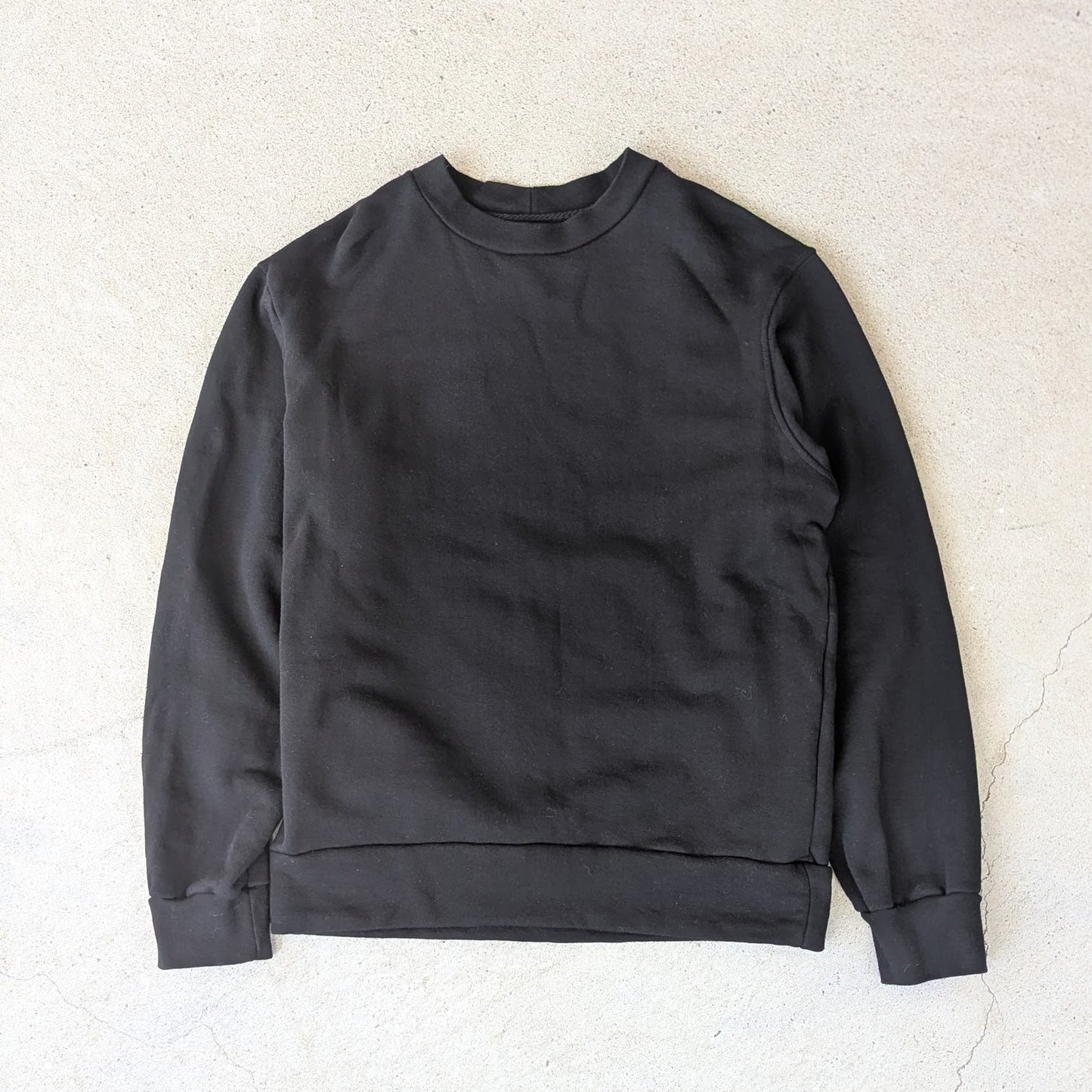 <OSOCU> 40/10国産吊り編み生地のクルーネックスウェット 名古屋黒紋付染