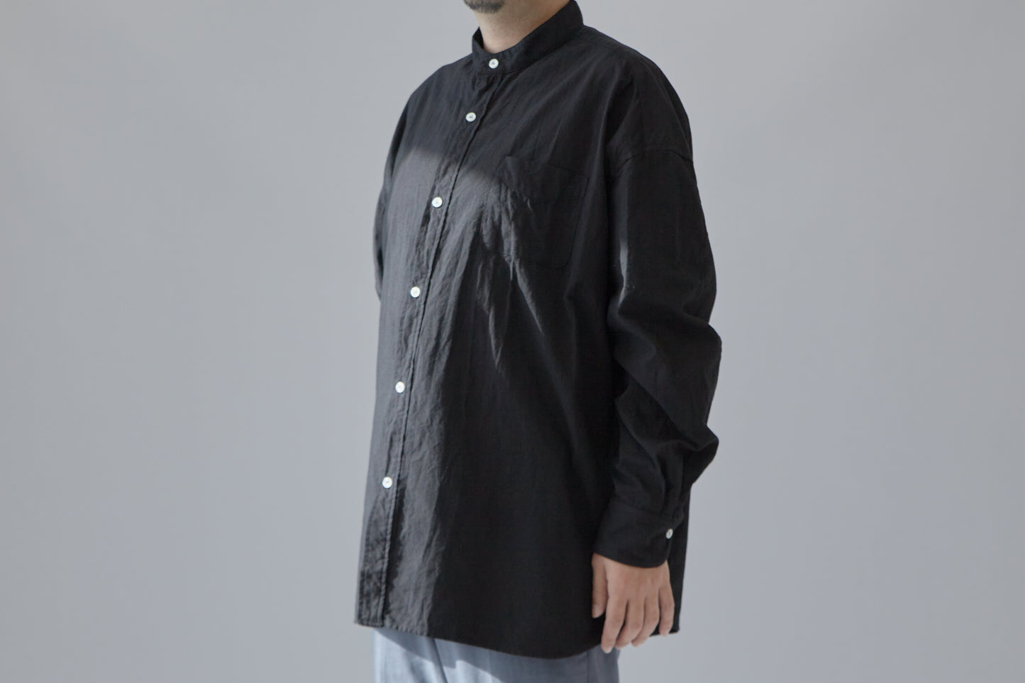 <OSOCU> 知多木綿 名古屋黒紋付染 ビッグシルエットシャツ