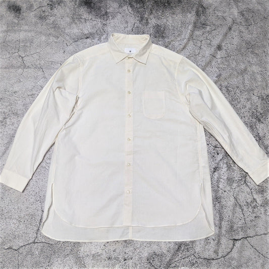 <OSOCU> 知多木綿 無漂白無染色 ロングレギュラーカラーシャツ
